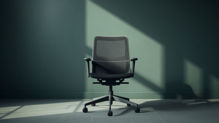 Ergonomic mesh office chair, editorial studio photography